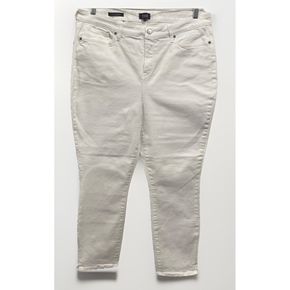 NYDJ Alina Legging Lift Tuck White Denim Stretch Jeans Women's 16 Cropped 36x26
